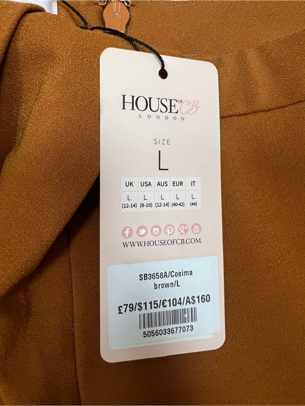 NWT House of CB Cosima Drape Front Trousers in Camel - Picture 7 of 16
